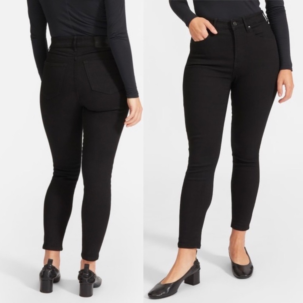 Everlane The Curvy High Rise Skinny Jean Black 27 Crop‎